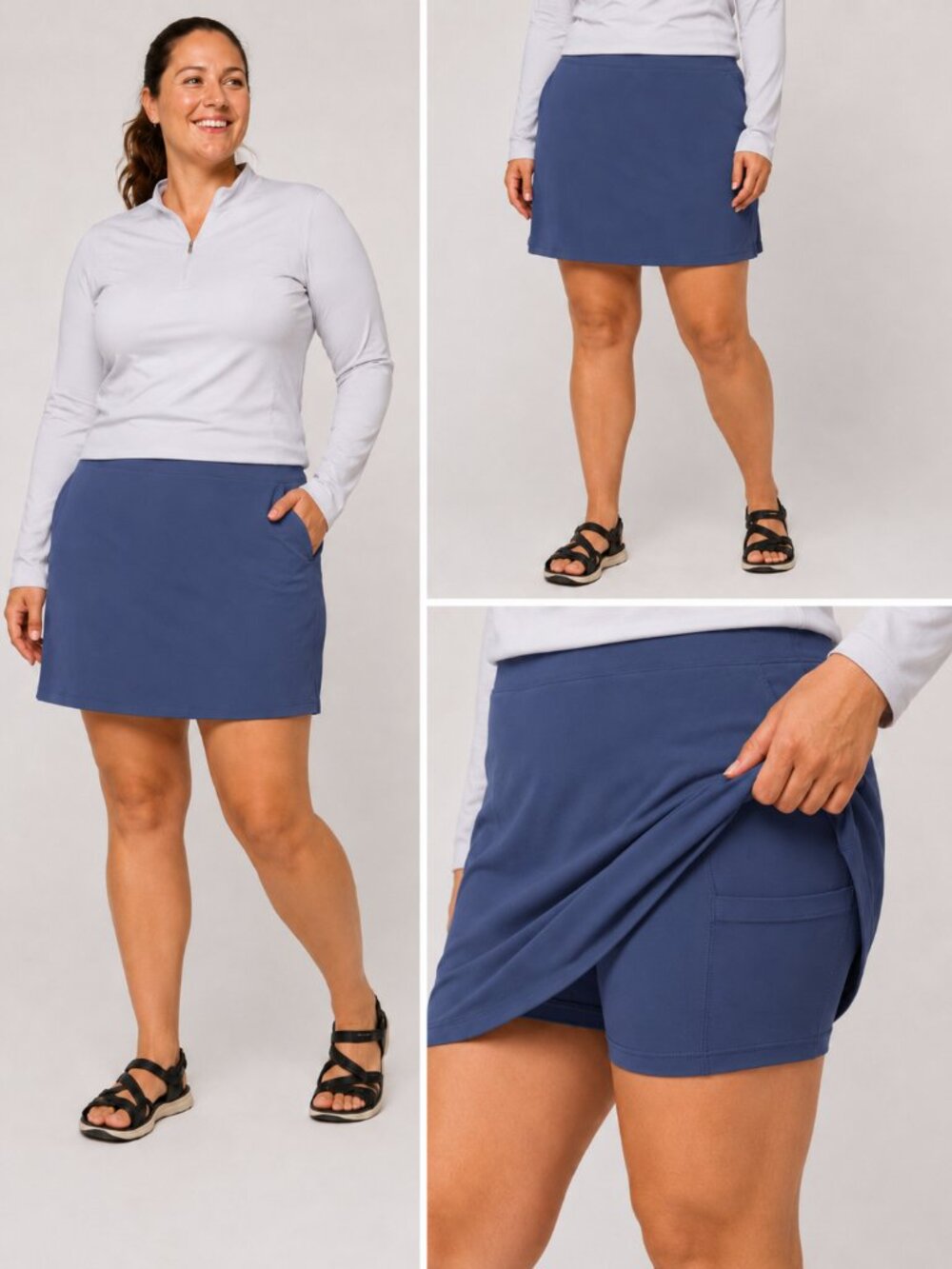 NWT Columbia All Seasons Skort Sz. XL Nocturnal Blue UPF 50 Omni-shield